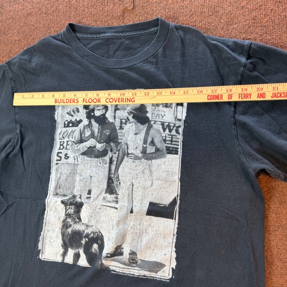 Cheech & Chong Up In Smoke Movie Graphic T-Shirt Mens Large Black Faded Vintage - Picture 7 of 7